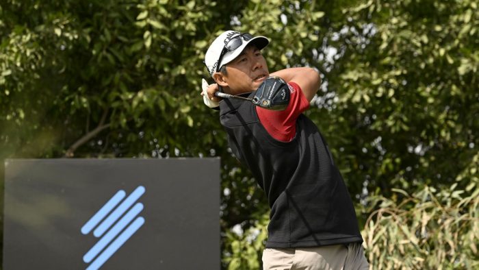 DOHA, QATAR: Gunn Charoenkul of Thailand pictured during Round Four on Sunday February 19, 2023 at the US$2.5 million International Series Qatar at Doha Golf Club, Doha, Qatar. The tournament is being held from February 16-19, 2023. Picture by Paul Lakatos/Asian Tour.