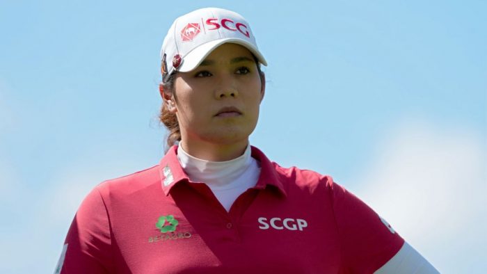 CINCINNATI, OHIO - SEPTEMBER 08: Ariya Jutanugarn of Thailand looks on from the 13th tee during the first round of the Kroger Queen City Championship presented by P&G at Kenwood Country Club on September 08, 2022 in Cincinnati, Ohio. (Photo by Dylan Buell/Getty Images)