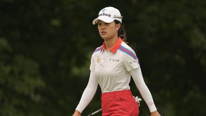 SYLVANIA, OHIO - JULY 16: Jaravee Boonchant of Thailand walks to the first green during the final round of the Dana Open at Highland Meadows Golf Club on July 16, 2023 in Sylvania, Ohio. (Photo by Dylan Buell/Getty Images)