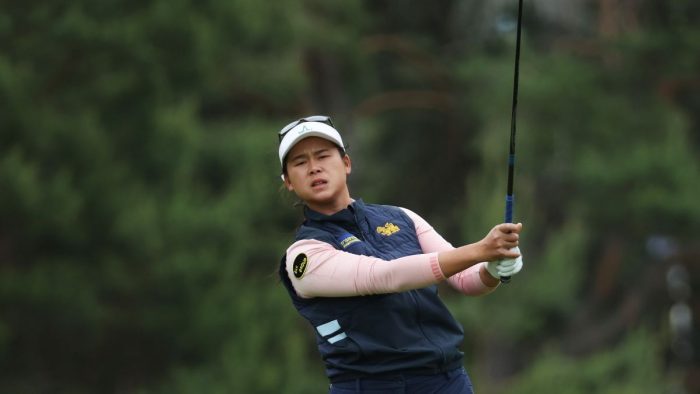 STOCKHOLM, SWEDEN - JUNE 08: Trichat Cheenglab of Thailand plays a shot during Day One of the Volvo Car Scandinavian Mixed at Ullna Golf & Country Club on June 08, 2023 in Sweden. (Photo by Matthew Lewis/Getty Images)