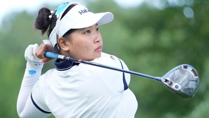 SYLVANIA, OHIO - JULY 18: Chanettee Wannasaen of Thailand plays her shot from the fifth tee during the first round of the Dana Open at Highland Meadows Golf Club on July 18, 2024 in Sylvania, Ohio. (Photo by Raj Mehta/Getty Images)