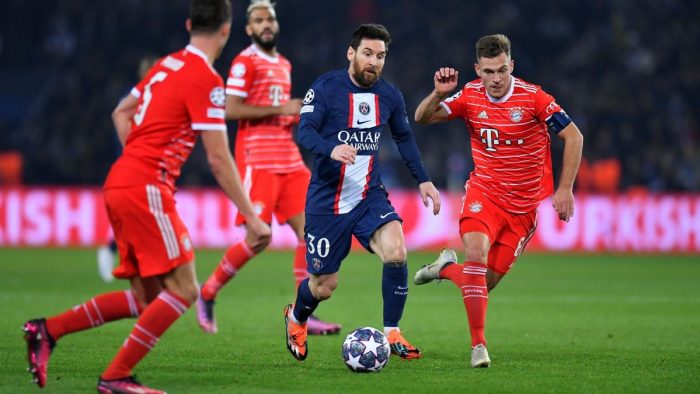 Lionel-Messi-and-some-Bayern-Munich-players-in-a-game-between-PSG-Bayern-Munich